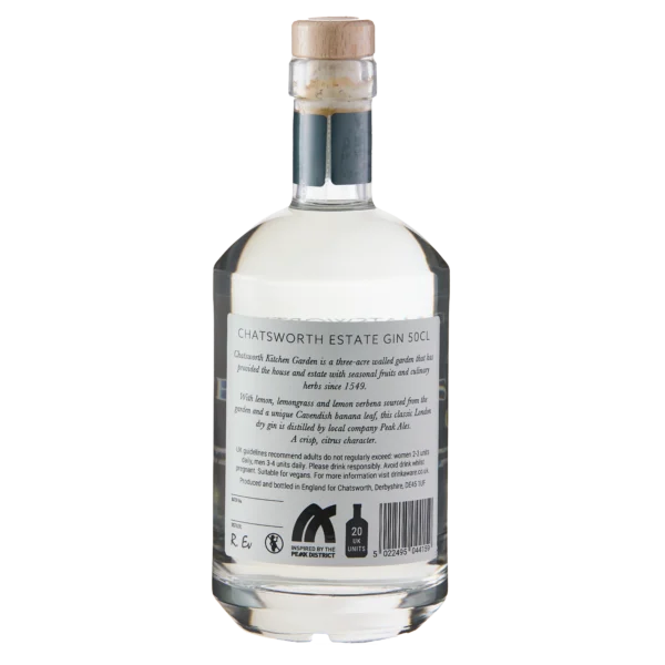 Chatsworth gin 50cl rear view Chatsworth gin 50cl rear view