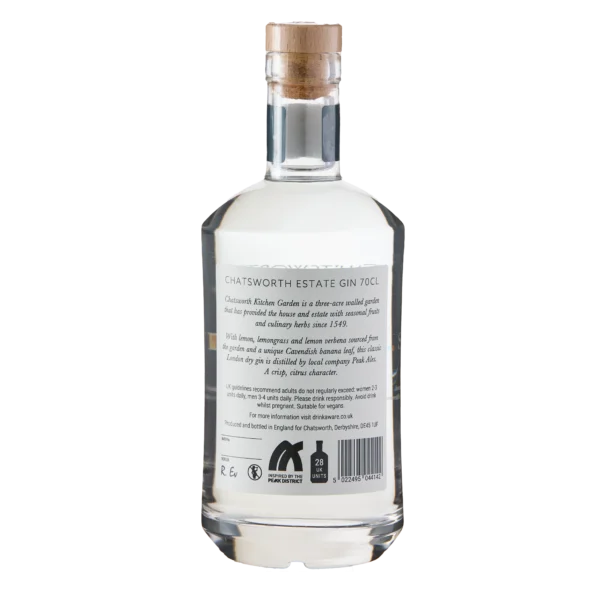 Chatsworth gin 70cl rear view Chatsworth gin 70cl rear view