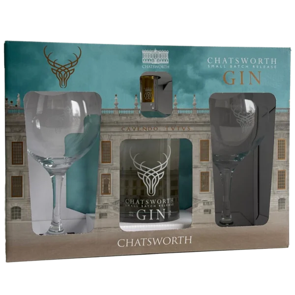 Chatsworth estate gin gift set with two glasses Chatsworth estate gin gift set with two glasses