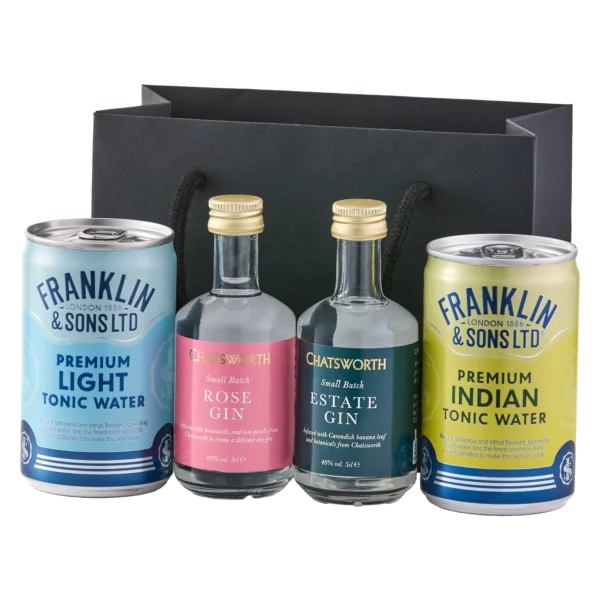Chatsworth Rose Gin & Estate Gin mini gin and tonic gift set