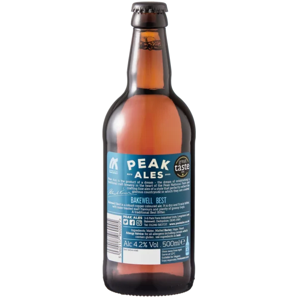 Peak Ales Bakewell Best copper bitter bottle Peak Ales Bakewell Best copper bitter bottle